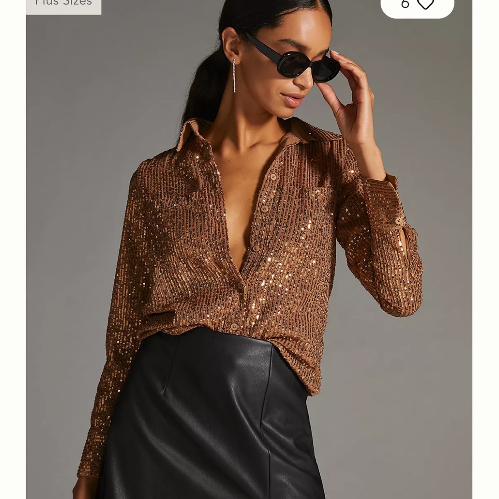 Anthropology Sequin Buttondown